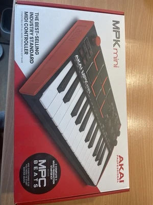Akai Professional MPK Mini MIDI-Keyboard - Schwarz/Rot, 45x5,2x18cm - Bild 1 von 3
