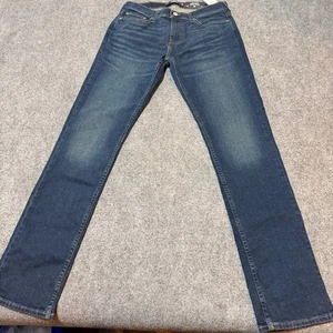 NUEVO Pantalones de mezclilla Hollister para hombre 30 azules ajustados rectos tiro bajo épicos bolsillos flexibles - Imagen 1 de 12