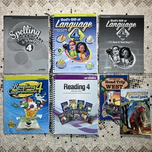 Abeka Language 4 Teacher Key, Quiz/Test Key; Reading 4 Answer Key, Spelling Lot - Picture 1 of 10