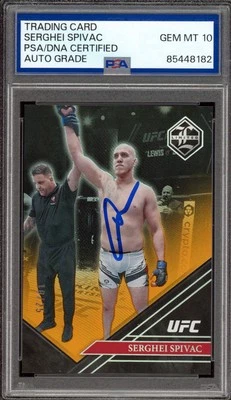 2023 Chronicles Limited UFC #212 Serghei Spivac Orange /25 PSA GEM MINT 10 AUTO - Image 1 of 2