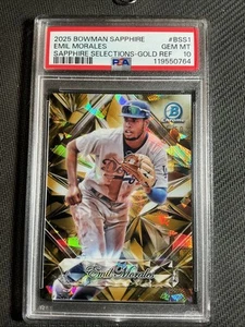 2025 Topps Bowman Chrome Gold Saphire Selections 5/50 Emil Morales PSA 10 POP 1 - Bild 1 von 4