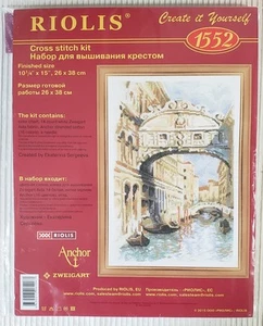 New Riolis Cross Stitch Kit "Bridge of Sighs in Venice" 1552 ©️2015 Out of Stock - Picture 1 of 2