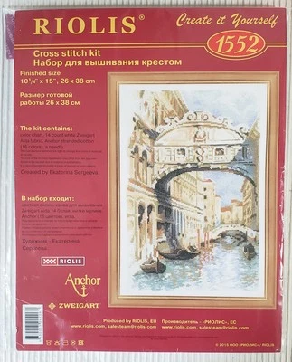 Nuevo Kit Punto de Cruz Riolis "Puente de los Suspiros en Venecia" 1552 ©️2015 Agotado Foto 1 de 2