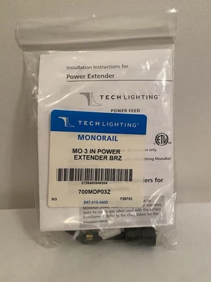 Tech Lighting Monorail MO 3 IN POWER EXTENDER BRZ (3” inch Extender) 700MOP03Z - Image 1 of 2