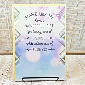 Tarjeta de felicitación de día de profesionales administrativos Hallmark regalo negocios azul rosa - Imagen 1 de 10