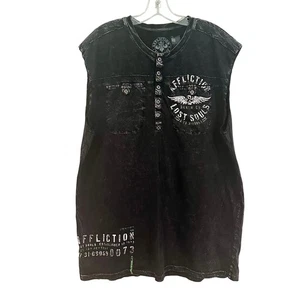 Camiseta sin mangas Affliction Live Fast para hombre 3XL negra grunge ropa de calle punk - Imagen 1 de 7