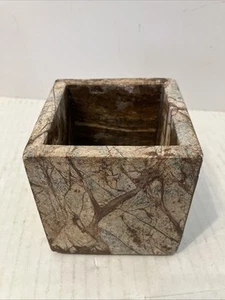 Véritable boite à bibelots en marbre marron belle décoration - Photo 1/8
