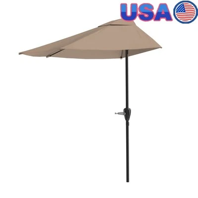 Guarda-sol meia redonda pátio manivela independente varanda deck varanda novo - Imagem 1 de 4