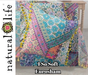 ONE Natural Life So Soft Cotton Floral Fringe Square 1 Euro Sham NEW - Picture 1 of 3