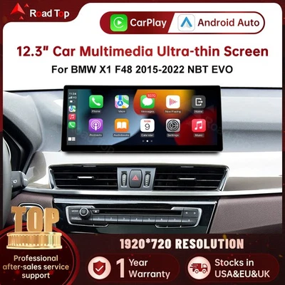 12.3" Ultra-thin Wireless CarPlay Touch screen Multimedia For BMW X1 F48 NBT/EVO - Image 1 of 4