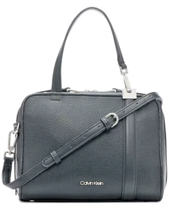 CALVIN KLEIN Collette Satchel Pebbled Black - Picture 1 of 3