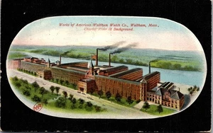 Vintage Postcard Waltham MA American Waltham Watch Co Factory c1910 - Picture 1 of 3