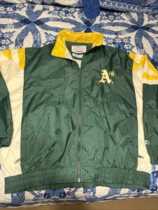 Vintage Oakland A’s Hooded Windbreaker XL Starter With Pockets - Picture 1 of 10