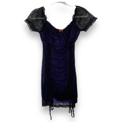 DELIA'S DOLLSKILL Wicked For What It's Worth Dress Purple Lace Alt Goth Small - Image 1 of 4