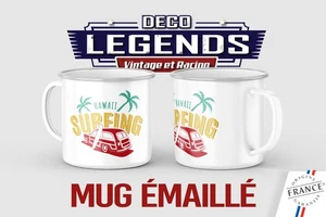 Mug émaillé Surf, Tasse déco aventure hawaii plage vac thé café cadeau vintage - Foto 1 di 1