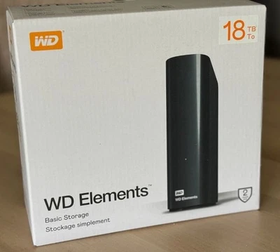 Disco duro externo de escritorio Western Digital WDBWLG0180HBKNESN Elements 1 G2U Foto 1 de 4