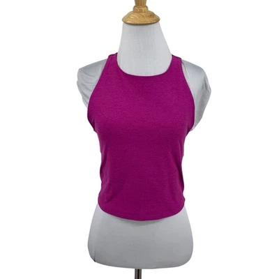 Beyond Yoga Tank Top Womens M Medium Cerise Built In Bra Racerback Cropped Yoga - Image 1 of 4