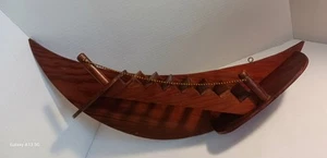 Vintage Wooden Crescent Moon Stairs Stairway Hanging Wall Art - Picture 1 of 12