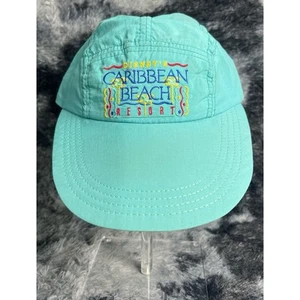Vintage Disney Carribean Beach Resort Hat Made in USA 90s Turquoise Cap OS - Picture 1 of 4
