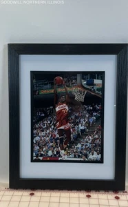 12"x16" Framed Photograph Of NBA Slam Dunk Contests Dominique Wilkins W/ Writing - Picture 1 of 3