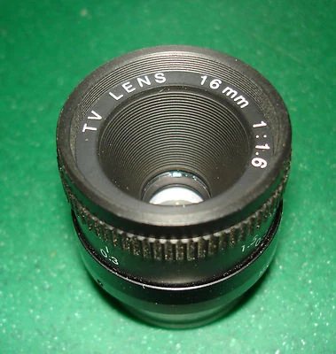 NOVA LENTE MINI TV 16MM 1:1.6, EXCELENTE ESTADO, PRONTA PARA TRABALHAR - Imagem 1 de 4