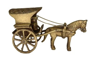 Horse Cart Showpiece Vintage Style Handmade Brass Figure Home Decor Gift Idea - Picture 1 of 8
