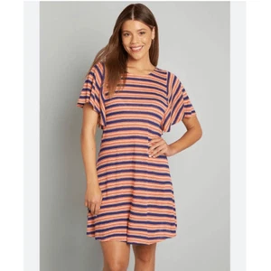 ModCloth Damen 1X Plus Gotta Get Going TShirt Kleid orange Streifen neu mit Etikett - Bild 1 von 13