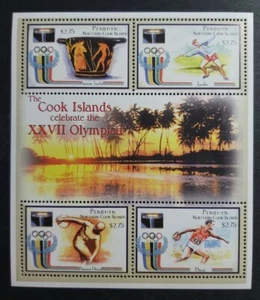 ISLAS COOK. Año: 2000. Tema: OLIMPIADAS DE SIDNEY-2000. HOJA BLOQUE SELLOS - Imagen 1 de 1