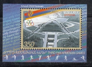 Armenia 2001 Mi.#Bl.18 Terceros Juegos Panarmenios hoja de recuerdo 1 sello - Imagen 1 de 1