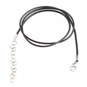 DIY Black Necklace Cord Rubber for w/ Lobster Clasp Design 18 Clasp Chain Jewe - Picture 1 of 8
