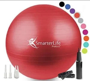 SmarterLife Workout Gymnastikball für Fitness, Yoga, Balance, 45 cm rot - Bild 1 von 10