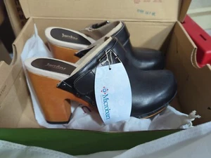 Jambu Serafina Clogs Mules SZ 9 M Platform Black Leather Studded Handcrafted NEW - Picture 1 of 8