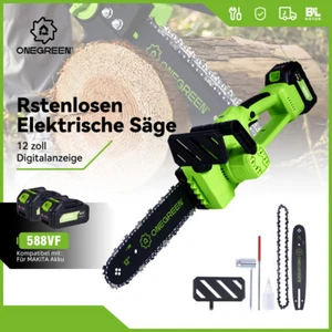 Akku Kettensäge 12 Zoll Elektro Kettensägen Handkettensäge Baumsäge Mit 2 Akkus - Bild 1 von 16