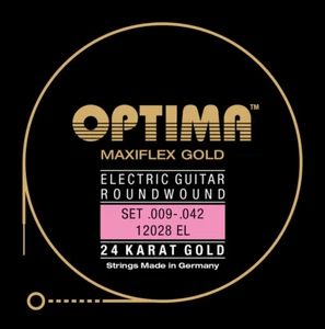 Cuerdas para guitarra eléctrica Optima Maxiflex oro 24 quilates 9-42 12028.EL - Imagen 1 de 2