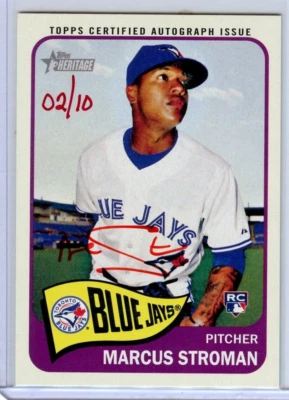 2014 Topps Heritage High Number Red Ink Autograph Marcus Stroman #02/10 (RC) - Image 1 of 2