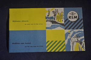 Ca 1953 Welcome Aboard on Your Way to the USA by KLM - Picture 1 of 10