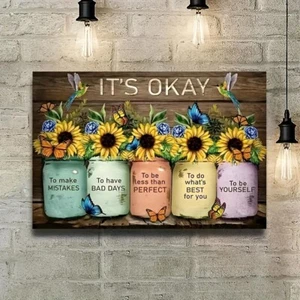 Framed Sunflower Oil Painting Living Room & Bedroom No Problem Posters & Prints - Picture 1 of 2