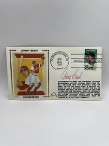 Johnny Bench Signed 1989 First Day Cover FDC Envelope Cachet Beckett COA L3 - Picture 1 of 3