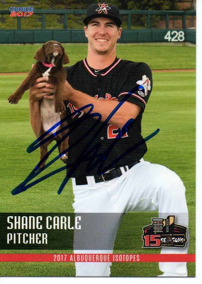 Shane Carle 2017 Albuquerque Isotopes Autographed Signed Card - Image 1 of 1