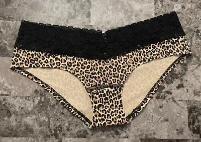 NUEVO CON ETIQUETAS BRAGAS HIPSTER RARAS VICTORIA'S SECRET ROSA PEQUEÑO LEOPARDO GUEPARDO LOGO ENCAJE Foto 1 de 3