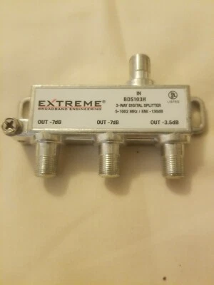 Extreme 3-Way Balanced HD Digital High Performance Coax Cable Splitter BDS103HB - Image 1 of 2