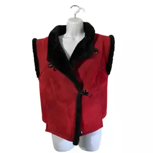 Pre-Owned Cindy Spolek Red/Black Women's Vest For Fall/Winter Size Small - Picture 1 of 3
