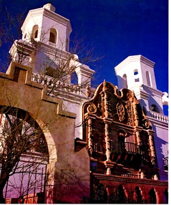 Foto impresa vintage 1988 Mission San Xavier del Bac Tuscon Arizona White Dove - Imagen 1 de 1