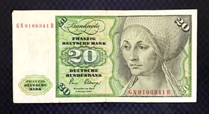 1980 WEST GERMANY - 20 DEUTSCHE MARKS - VF - L6 - Picture 1 of 2