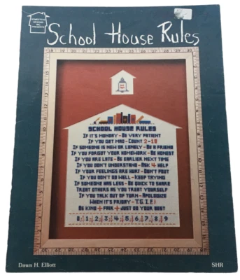 Cross Stitch Pattern Leaflet School House Rules Sunday School Teacher Education - Image 1 of 4