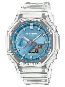 NEU Casio G-Shock BRIGHT METALLIC BLUE World Time AnaDigi Herrenuhr GA2100BM7A2 - Bild 1 von 6