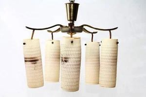 Alte Hängelampe Kronleuchter Lampe Wohnzimmerlampe Art Deco Design - Bild 1 von 10