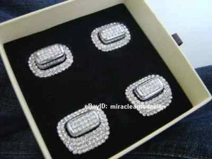 CRYSTAL DOOR LOCK KNOB PINS (MADE WITH SWAROVSKI) FOR MERCEDES BENZ W221 S-CLASS - Picture 1 of 8