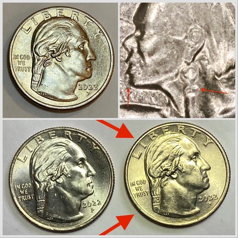 2022 P Washington Quarter ERROR DDR Die Chip Maya Angelou Drooling George Coin Cover
