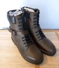 Ladies Size 8 Wide Fit Brown Military Style Boots. Side Zip. Lace  Detail. New